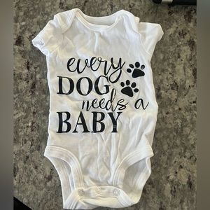 White 3 month Short Sleeve Onesie